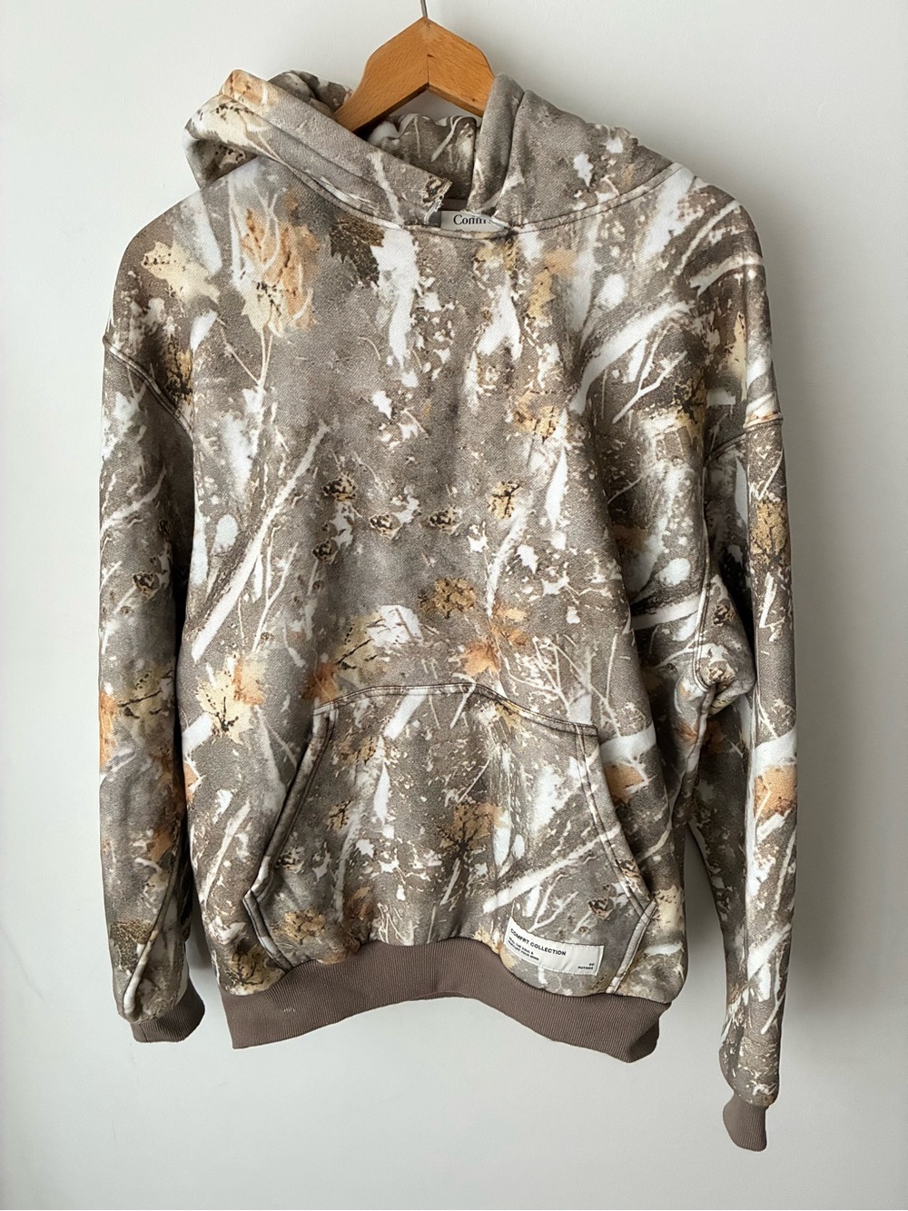 Comfrt Hoodie Unisex Small White Oak Camo Collection Oversized Fleece Limited